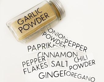 Vinyl Spice Jar Labels | Kitchen Organization | Pantry Organization | Waterproof | Permanent