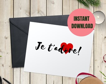 Je T Adore Art Print Etsy Je T Adore Art Print Etsy