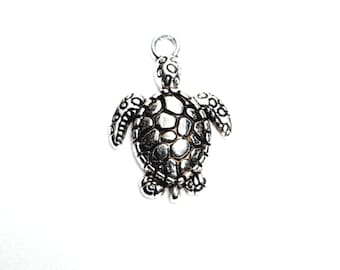 50 x Turtle Charm / Turtle / Silver Charms