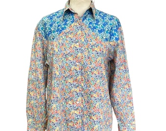 Vintage Cacharel Shirt for Women: Liberty Floral Print Button Down