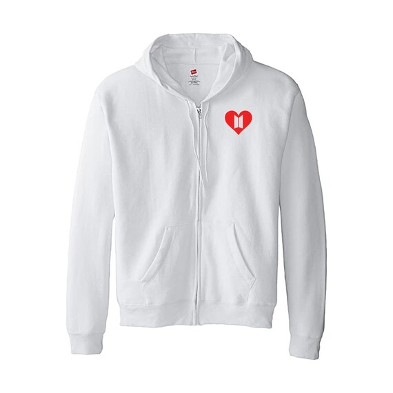 BTS Heart Logo Embroidered Hooded 