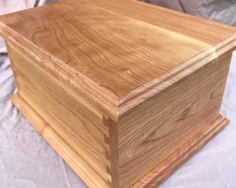 Cherry Dovetail Cremation Urn for Adult Human Ashes, up to 230 pounds