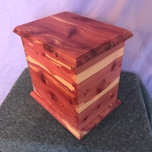 Aromatic Cedar Dovetail Cremation Urn for Human Ashes, up to 355 pounds, Companion  urn