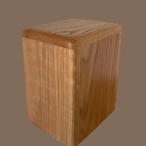 Modernist-Oak Urn for Adult Human Ashes, up to 300 pounds