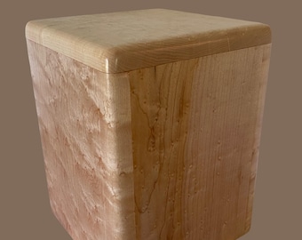 Birdseye Maple Urn for Adult Human Ashes, up to 440 pounds, possible Companion urn