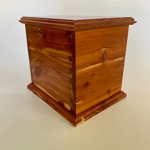 Aromatic Cedar Dovetail Cremation Urn for Human Ashes, up to 300 pounds, Companion  urn