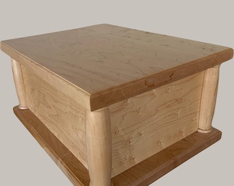 Birdseye Maple Cremation Urn for Adult Human Ashes, up to 300 pounds