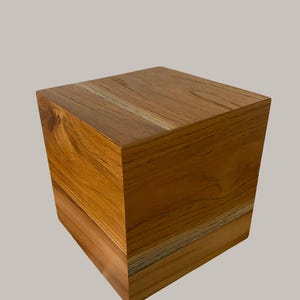 Teak Wood—Minimalist Cremation Urn-for Adult Human Ashes, up to 180 pounds