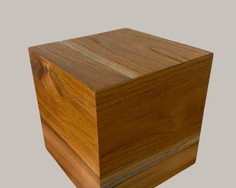 Teak Wood—Minimalist Cremation Urn-for Adult Human Ashes, up to 180 pounds