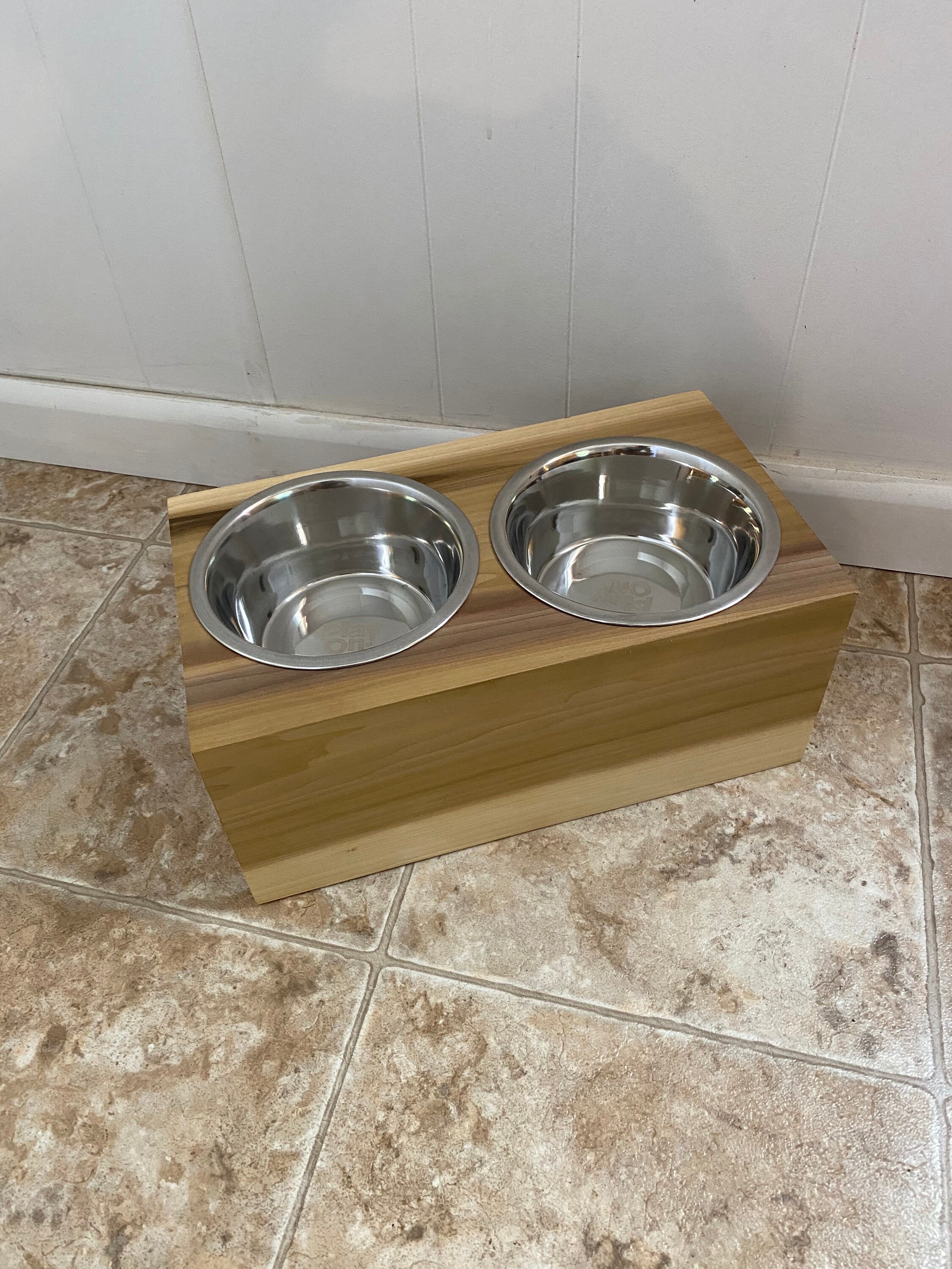 Minimalist Wood Pet Dish Tray -Tulip Poplar
