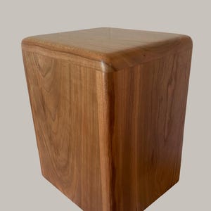 Modernist-Cherry Wood Urn for Adult Human Ashes, up to 320 pounds