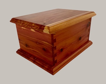 Aromatic Cedar Dovetail Urn for Human Ashes, up to 230 pounds