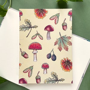 Handgemaakt aquarelschetsboek A5 | Ontwerp voor planten en schimmels | Schilderen en tekenen | 300 gsm gerecycled aquarelpapier | Cadeau voor artiest