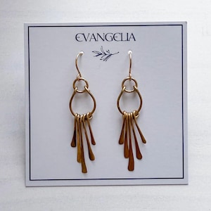 Hand-Hammered Brass Earrings with Gold-Filled Ear Wires
