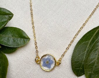 Lila Jewellery Forget-me-not Cluster Flower Sphere Pendant & Chain In Gift Box