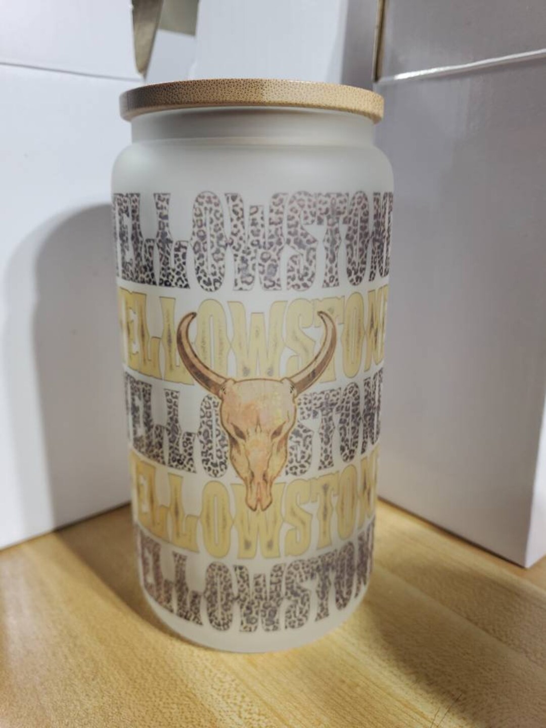 Yellowstone Stacked 16oz Frosted Glass Cup Etsy