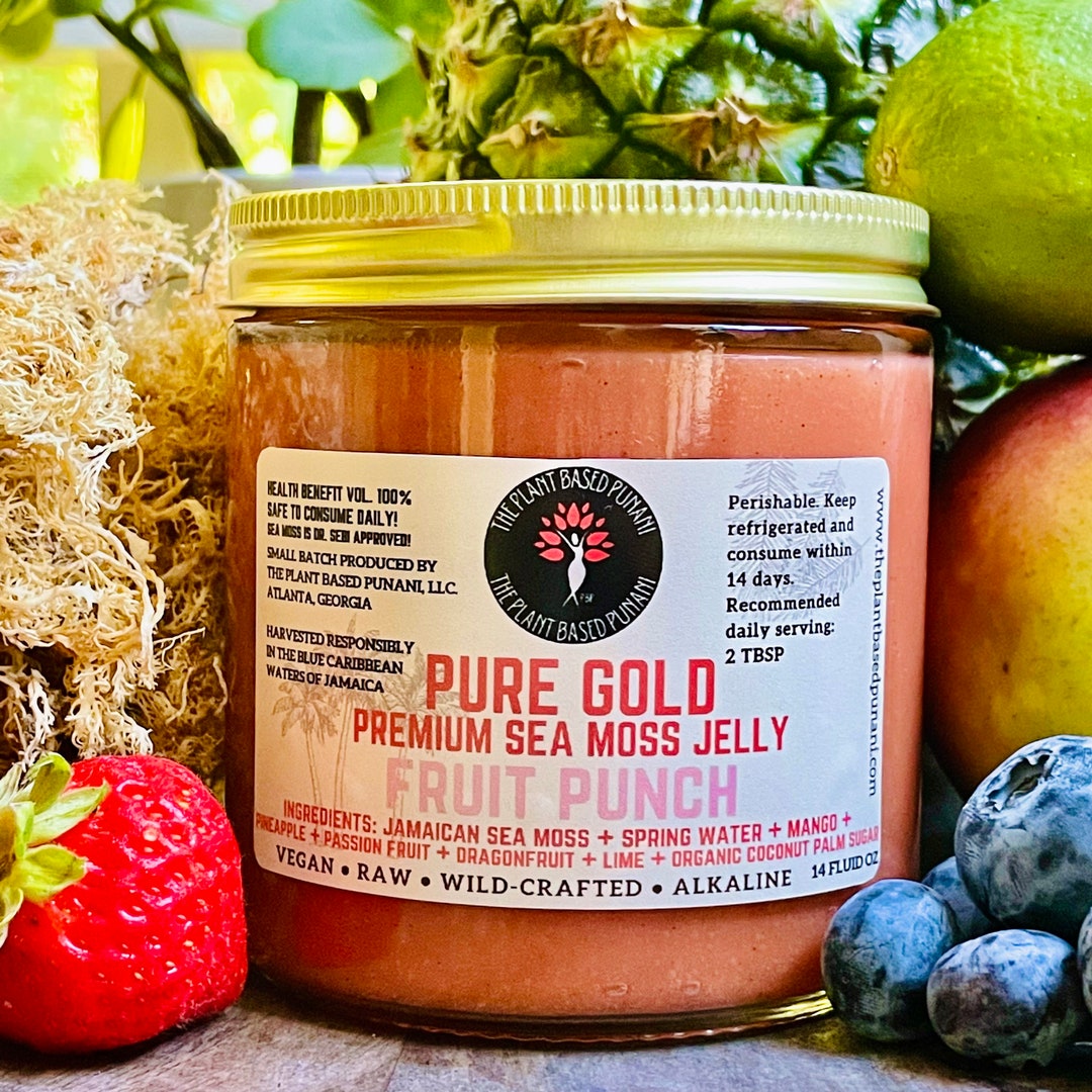 Pure Gold Premium Sea Moss Jelly Fruit Punch Etsy