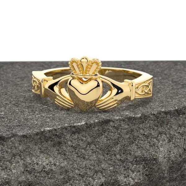 Gold Coated Claddagh Ring, Irish Claddagh Ring, Irish Jewelry, Women's Ring Men's Ring, Irish Engagement Ring, Celtic Ring, Gift For Her