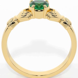 Emerald Irish Ring, Claddagh Ring, Irish Celtic Ring, Dainty Promise