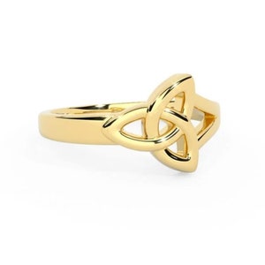 14k Gold Celtic Endless Knot Ring, Trinity Knot Ring, Women Ring, Promise Ring, Multiple Triquetra Knot Ring, Irish Knot, Gift For Her