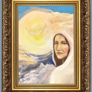 Holy Mary Adores God in Heaven; Giclee Print from Original Oil Painting