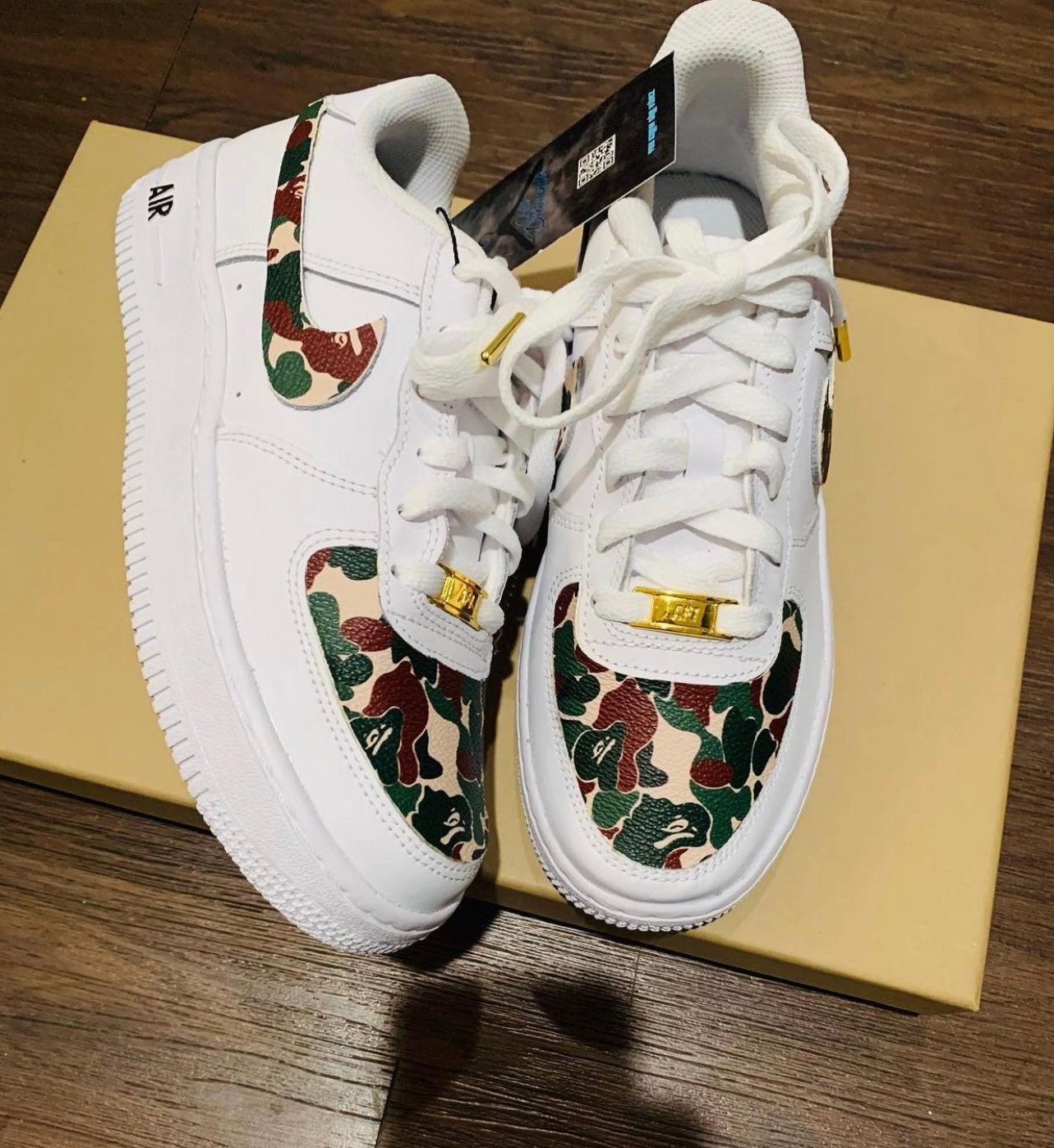 Ah love love loving these custom Louis Vuitton inspired Air Force ones!!!  And they're under $210!!!!!