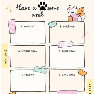Cute Kitty 2023-2024 Weekly Planner