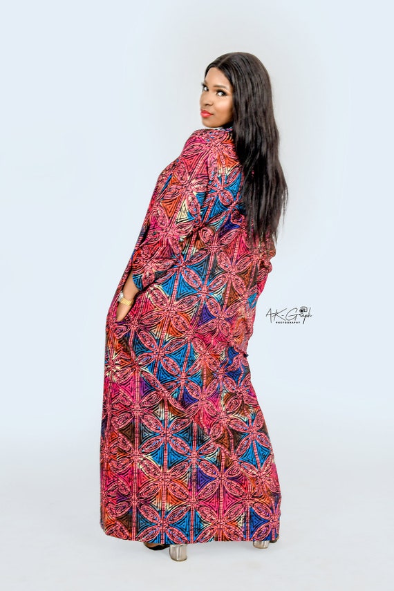 Makeda kimono short set; Ankara Kimono; African P… - image 4