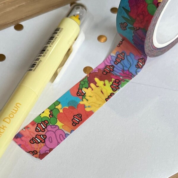 Clownfish Aquarium 15mm Washi Tape Saltwater Reef Colorful Paper Masking Japanese Tape | MoldyTofu