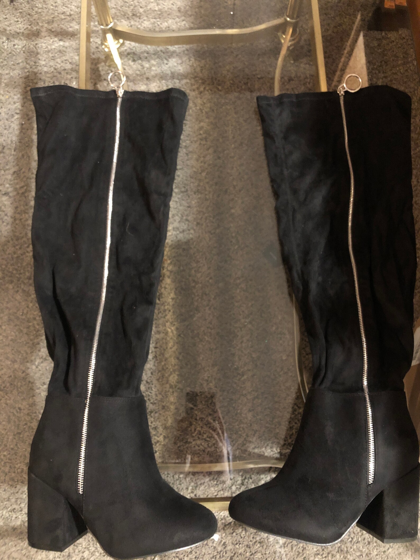 wide thigh high heel boots