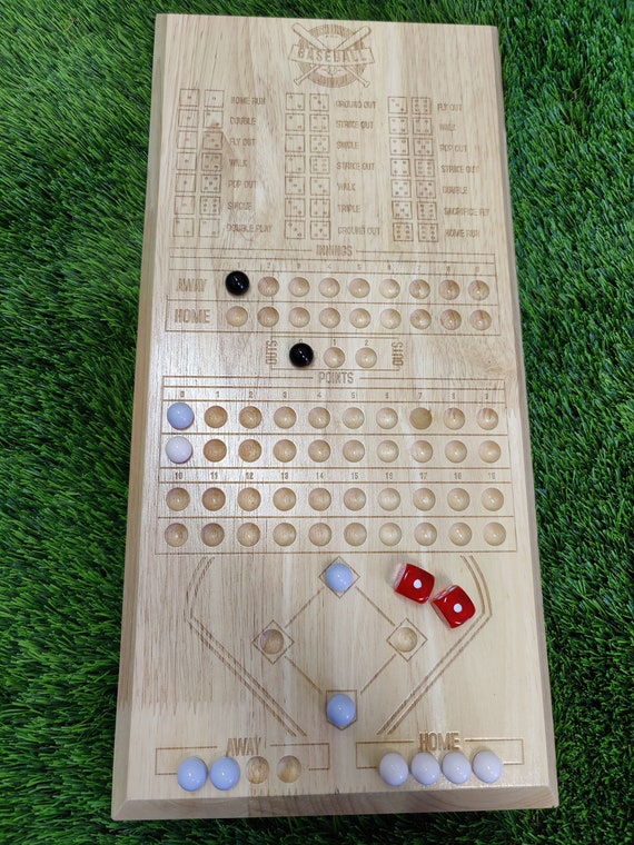 Dice Wooden Baseball Board Game Etsy