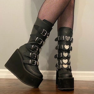 Gothic Punk High Platform Boots Emo Chunky High Heels - Etsy