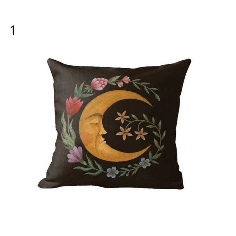 Sun Moon Stars Cushion Covers Zodiac Tarot Throw Pillow Etsy