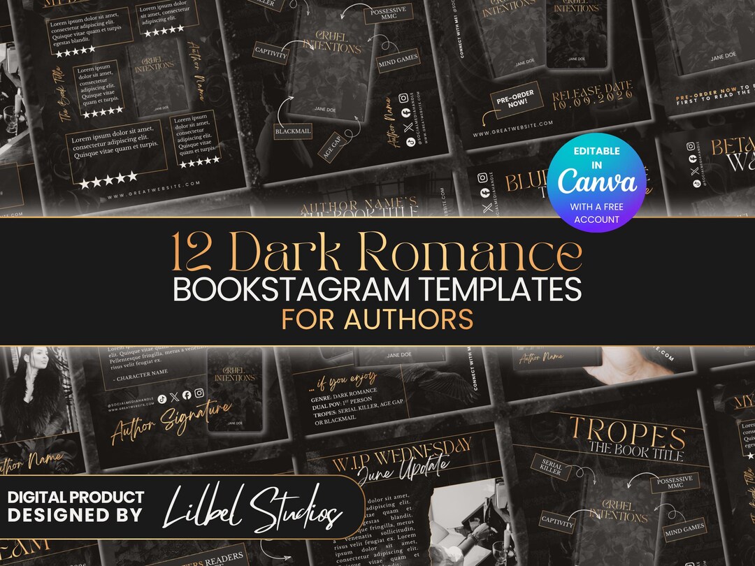 Editable Dark Romance Instagram Templates for Authors and ...