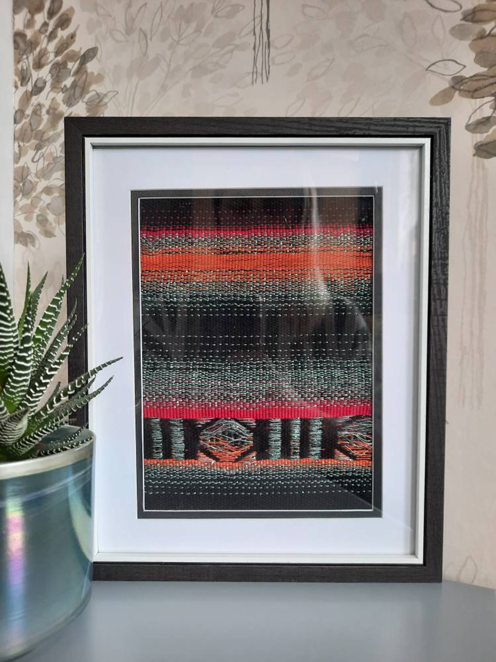 Framed woven textile art Handwoven home decor Weaving Etsy