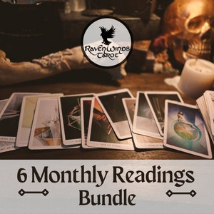 Paquete de 6 meses de lecturas de Tarot / Suscripción mensual de lectura de Tarot / Lectura de amor / Lectura profesional / Lectura futura / Lectura de cartas de Tarot