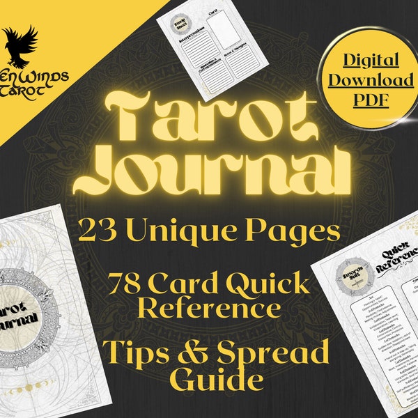 Tarot Journal | Printable Digital Journal | Digital Grimoire | Digital Tarot Journal | Learn Tarot | Tarot for Beginners | Witchy Journal