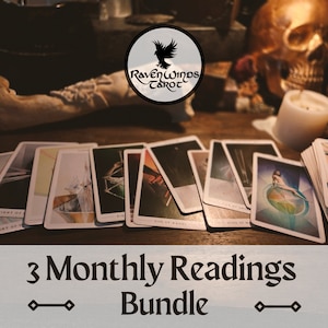 Paquete de 3 lecturas mensuales de tarot / Lecturas mensuales de tarot / Lectura de tarot en audio / Lectura futura / Lectura de cartas de tarot / Suscripción mensual