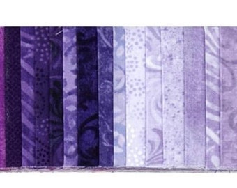purple blender 2.5 fabric strips! Wilmington Prints 40 piece set of 2.5 strips AMETHYST ROYALE 40 Karat CRYSTALS 100% cotton fabric