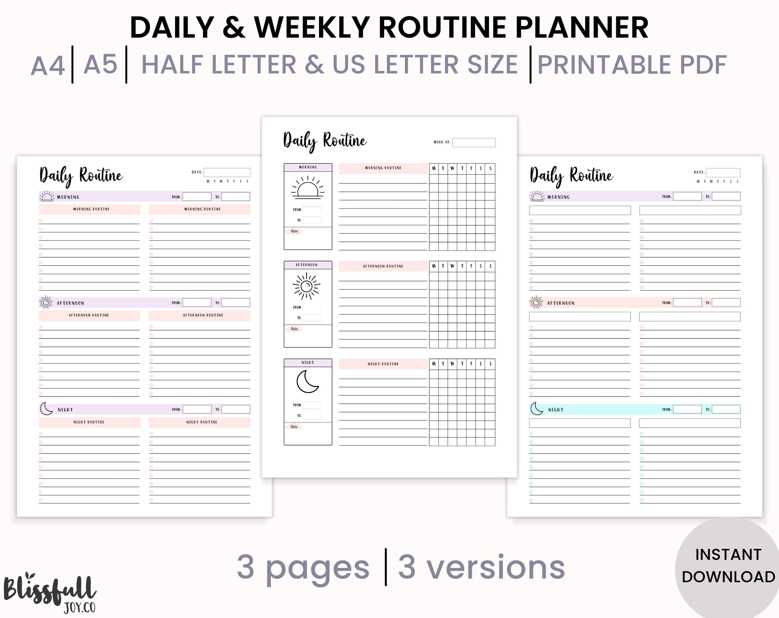 Daily Routine Tracker, Routine Checklist, Weekly Routine, Printable ...