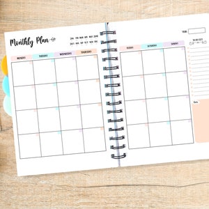 Undated Monthly Planner Printable, Monthly Calendar Inserts, Undated ...