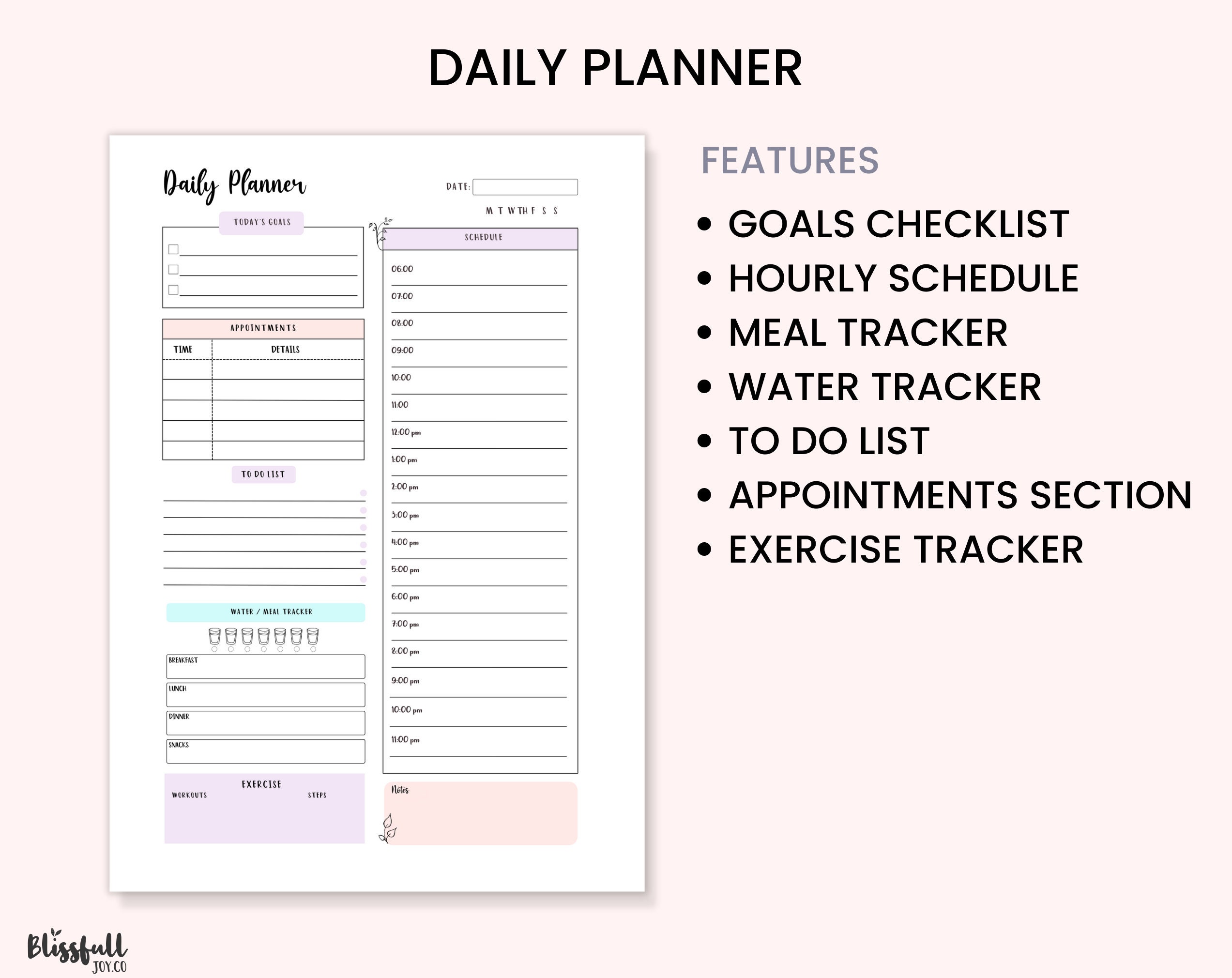 Daily Planner Printable, to Do Lists, Habit Tracker, Weekly Planner ...