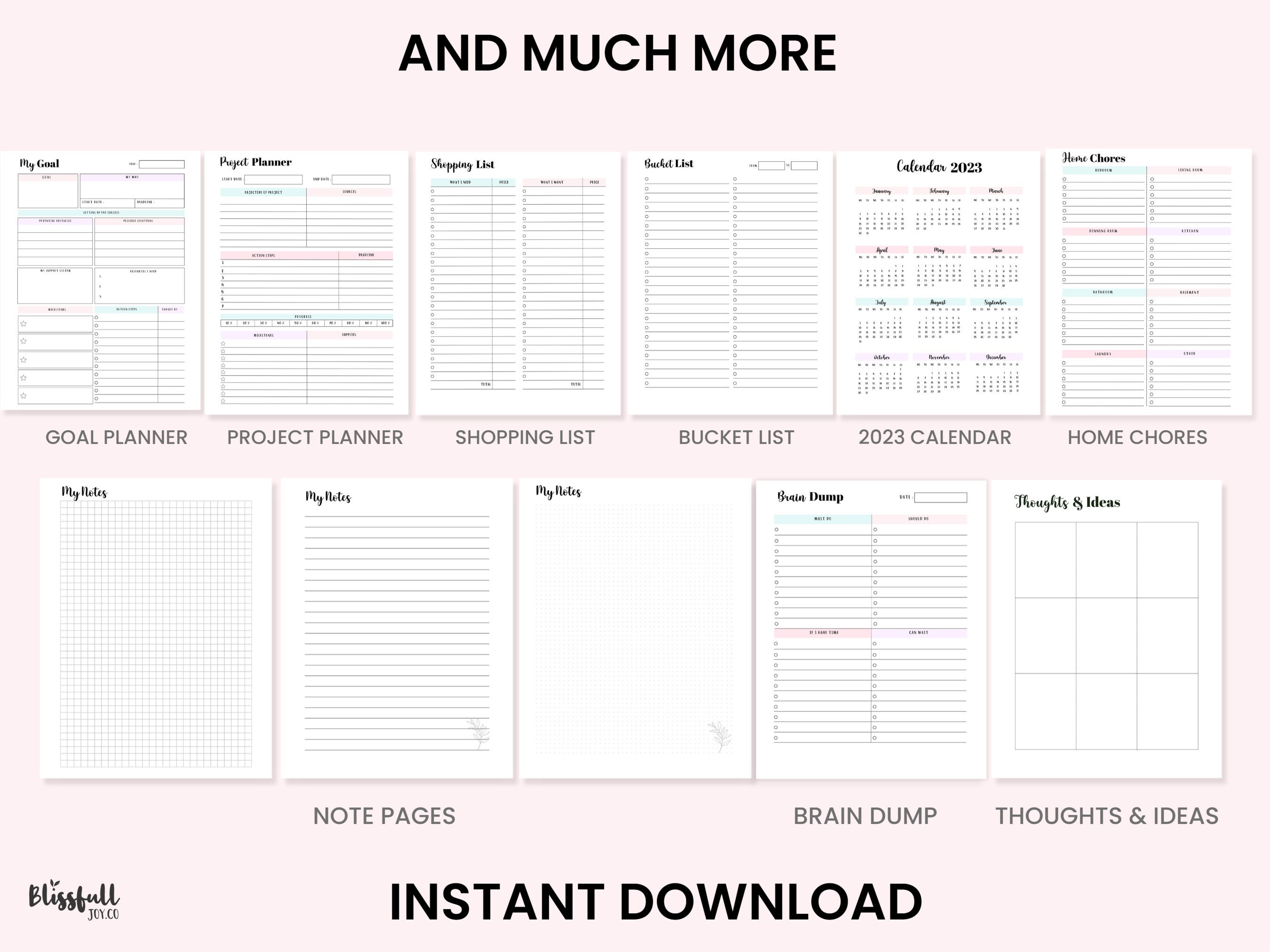 Productivity Planner Bundle | Daily, Weekly & Monthly Printable ...