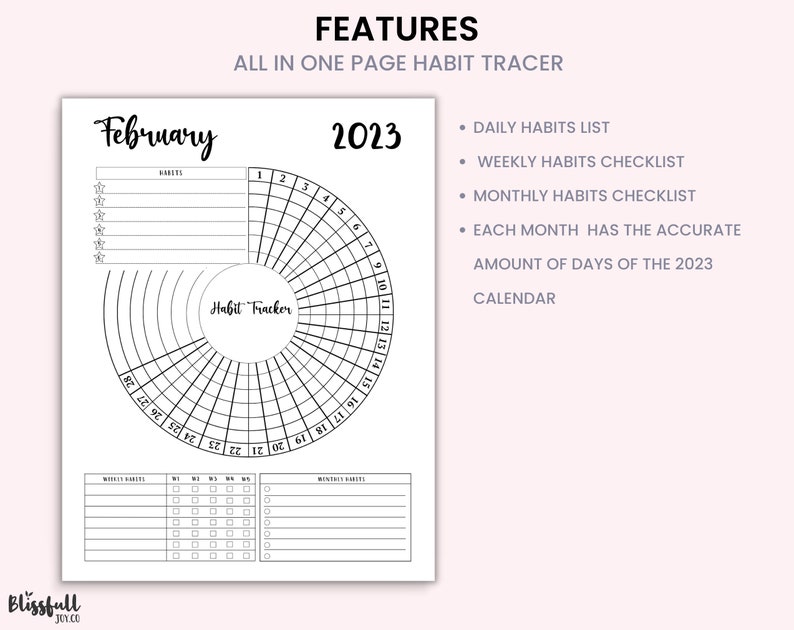 Printable 12 Month Habit Tracker, Daily, Weekly, Monthly Habit Tracker ...