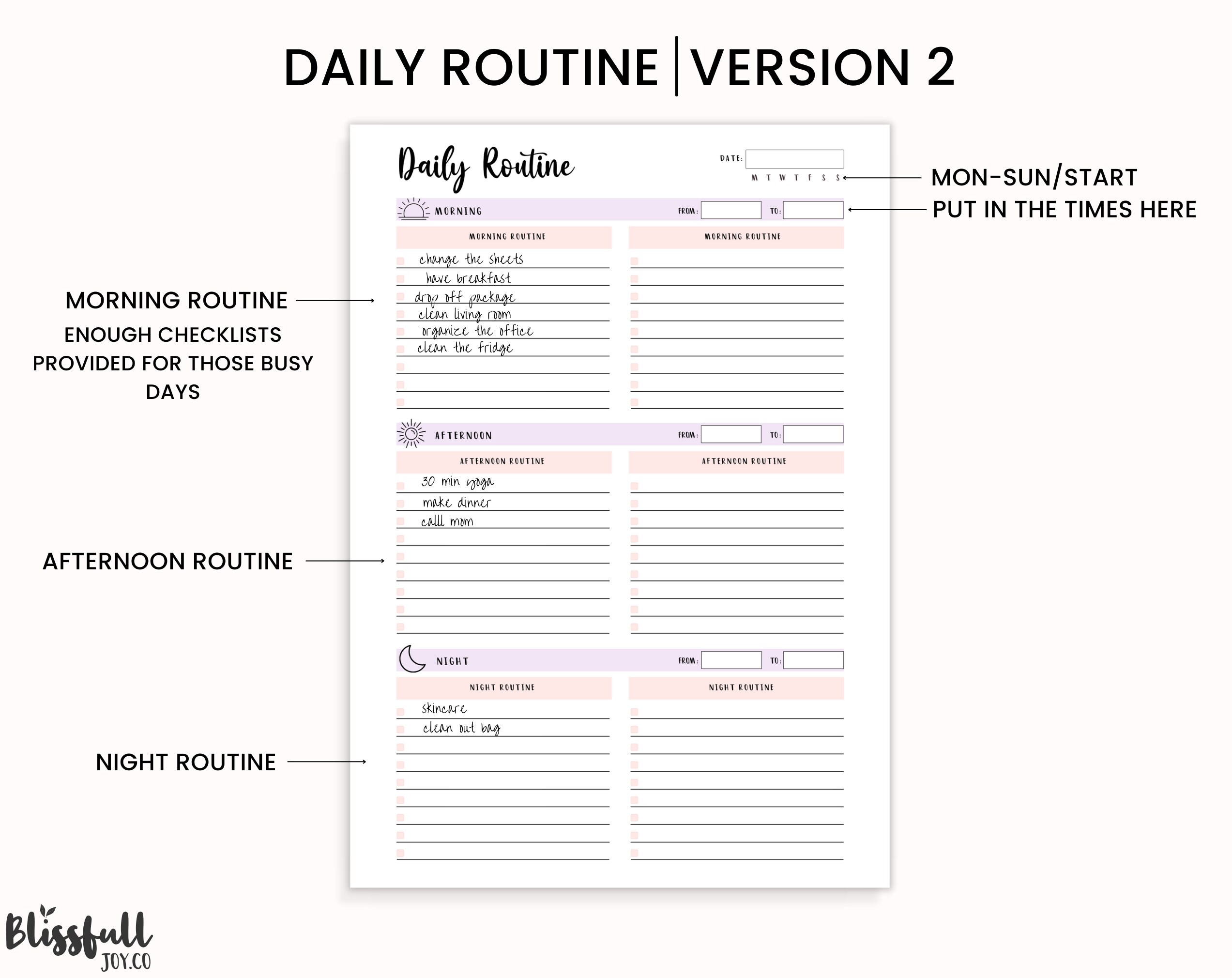 Daily Routine Tracker, Routine Checklist, Weekly Routine, Printable ...