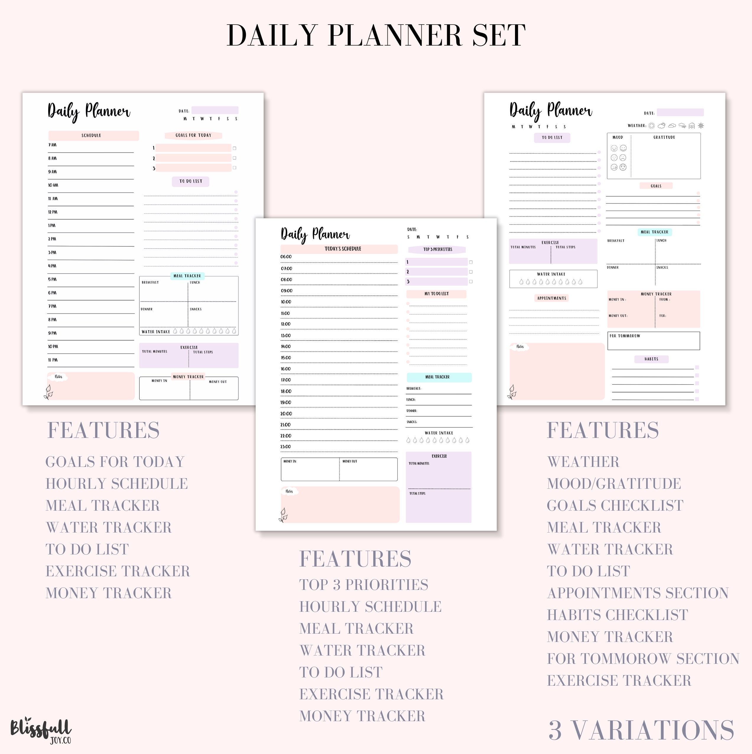 Printable Planner Bundle , Daily Planner, Weekly Planner, Productivity ...