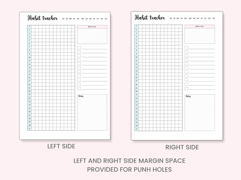 Printable circular habit tracker habit trackers printable inserts