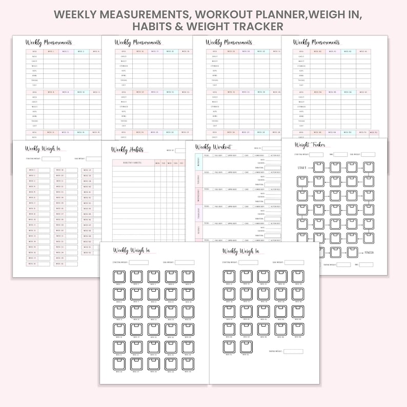 Ultimate Printable Weight Loss Planner, Weight Loss Tracker, Meal