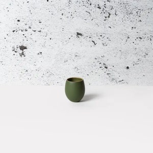 Handcrafted Stoneware Modern Nordic Green Espresso Cups, Tea Cup | 4.5 oz