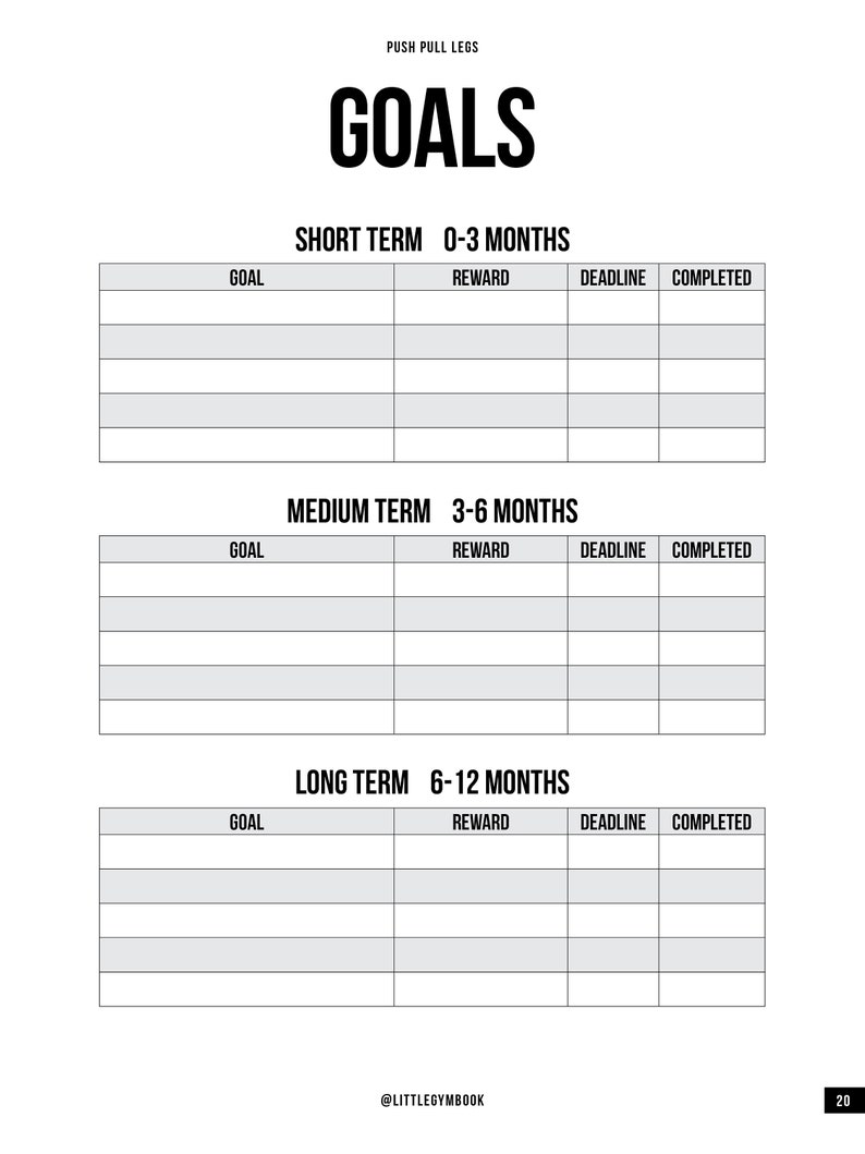 Push Pull Legs 12 Week Exercise Program - Etsy